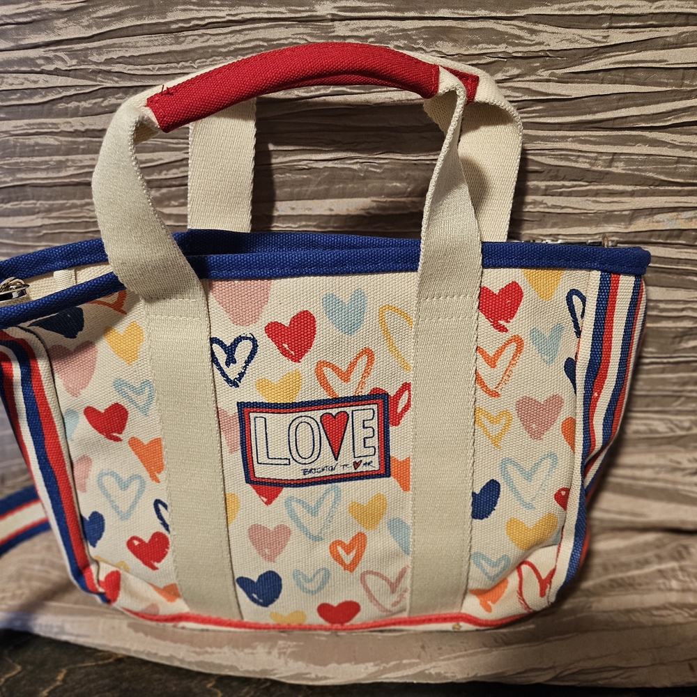 Brighton Love Heart Print Sprinkle And Shine Canvas Tote Bag